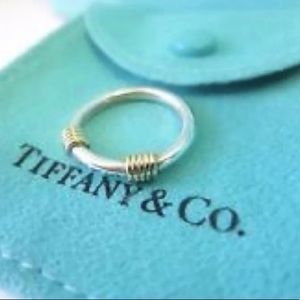 Tiffany & Co Sterling Silver and 18k Coil Ring